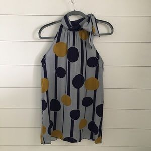 Renee C. Dress Blue and Yellow Size Medium